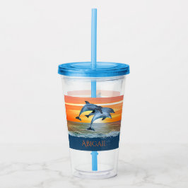 Vaso Acrílico Regalo de playa para delfines oceánicos personaliz