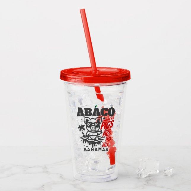 Vaso Acrílico Regalo de souvenirs de Bahamas: Abaco Bahamas (Anverso (hielo))