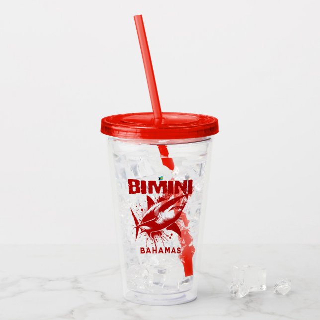 Vaso Acrílico Regalo de souvenirs de las Bahamas: Pescado de tib (Anverso (hielo))
