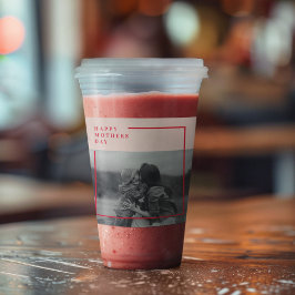 Vaso Acrílico Regalo del Día de la Madre con fotos rosas y rojas