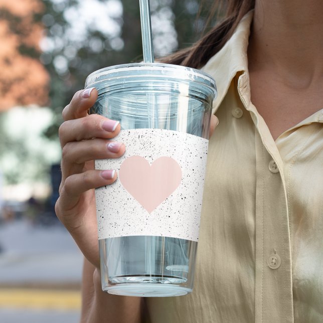 Vaso Acrílico Regalo moderno Pastel Rosa y Corazón Agradable (Subido por el creador)