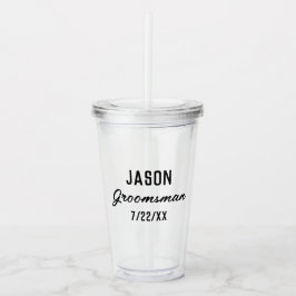 Vaso Acrílico Regalo para Padrinos de Boda con Texto Personaliza