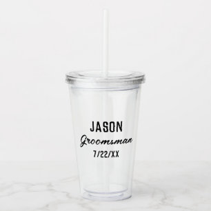 Vaso Acrílico Regalo para Padrinos de Boda con Texto Personaliza