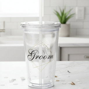 Vaso Acrílico Regalo Personalizable Novio Boda