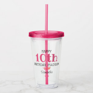 Vaso Acrílico Regalo personalizado para fiesta de cumpleaños de