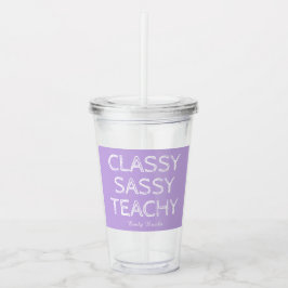 Vaso Acrílico Regalo personalizado para maestro morado