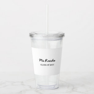 Vaso Acrílico Regalo Personalizado para Profesor Clase del Año