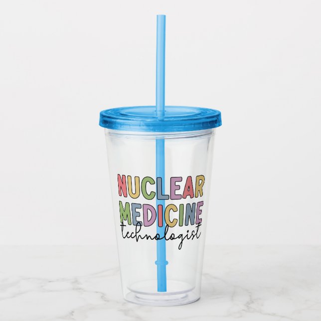 Vaso Acrílico Regalos de CNMT, técnico de medicina nuclear (Anverso)