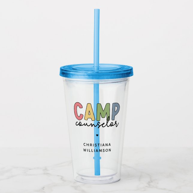 Vaso Acrílico Regalos personalizados de consejero de campamento (Anverso)