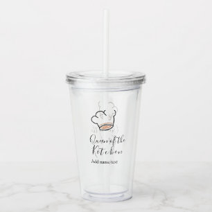 Vaso Acrílico Reina de la cocina chef cocinando añadir nombre co