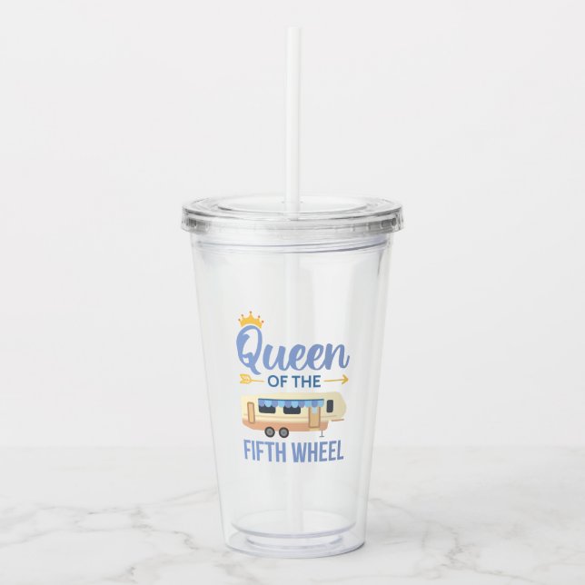 Vaso Acrílico Reina De La Quinta Rueda (Anverso)