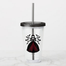 Vaso Acrílico Reina vampira Halloween
