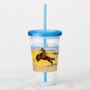 Vaso Acrílico Remington Old West Horse y Cowboy