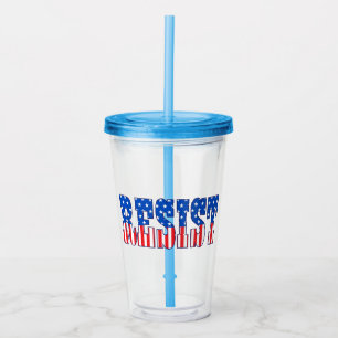 Vaso Acrílico Resistir  Estrellas y rayas