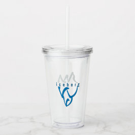 Vaso Acrílico Resumen azul Inspirador personalizado Iceberg