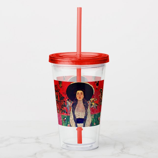 Vaso Acrílico Retrato de Adele Bloch-Bauer II de Gustav Klimt (Anverso)