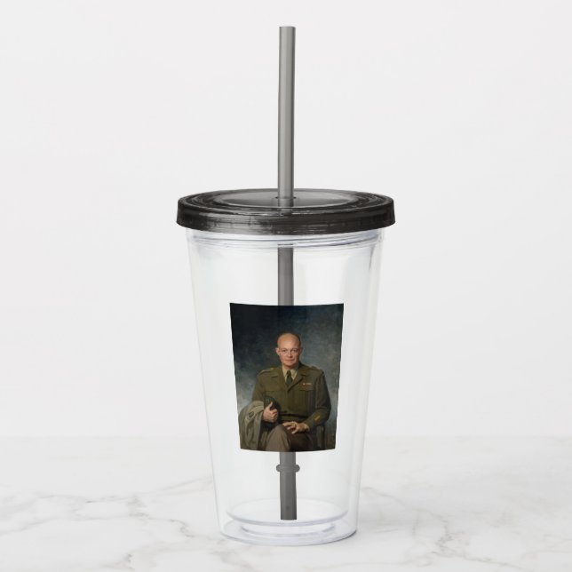 Vaso Acrílico Retrato pintado de cinco estrellas del general Dwi (Anverso)