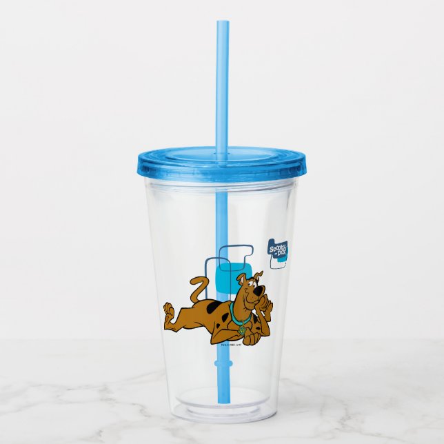 Vaso Acrílico Retro Cuadrados Scooby-Doo Abajo (Anverso)