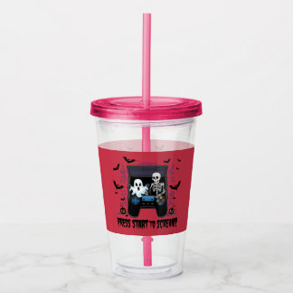 Vaso Acrílico Rétro Gamer Halloween - Squelette Borne d'arcade