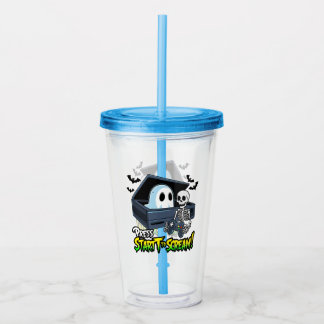 Vaso Acrílico Rétro Gaming Halloween - Humour Squelette Console