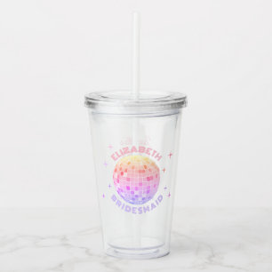 Vaso Acrílico Retro Last Disco Bachelorette Favor de fiesta de f