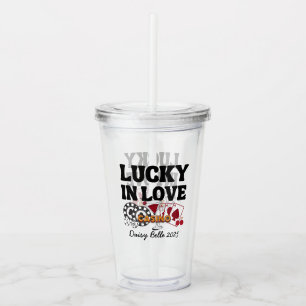 Vaso Acrílico Retro Lucky In Love Vegas Despedida de Soltera