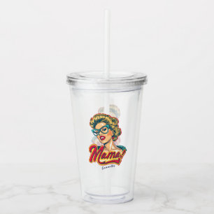 Vaso Acrílico Retro mamá pop art 2 personalizado