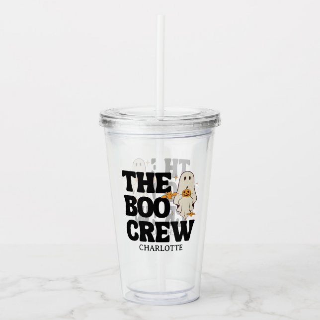 Vaso Acrílico  Retro The Boo Crew Spooky Halloween (Anverso)