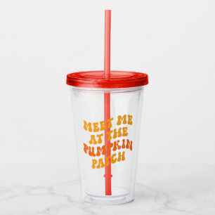 Vaso Acrílico Reúnete conmigo en el parche de calabaza