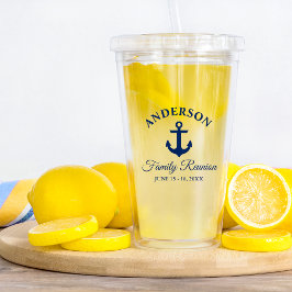 Vaso Acrílico Reunión de la familia del Ancla Azul de la Marina