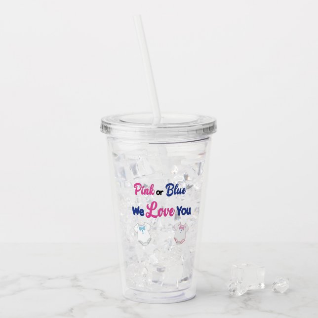 Vaso Acrílico Revelación de género de Personalizados de la laett (Anverso (hielo))