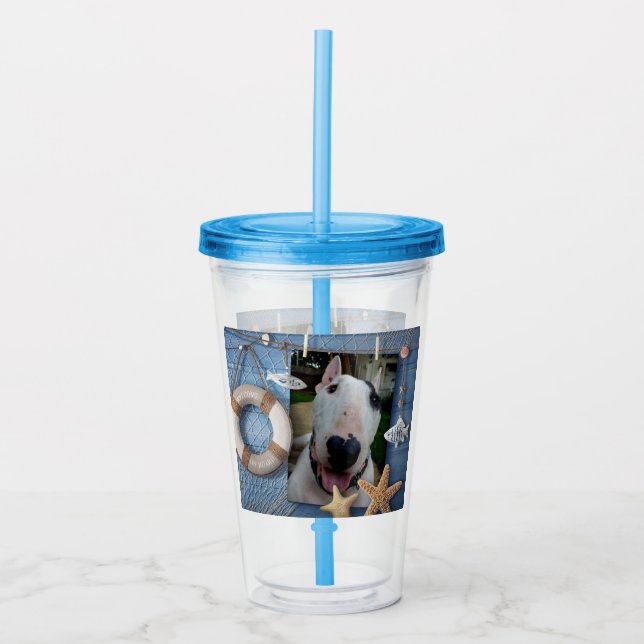Vaso Acrílico Rex El TV Terrier Verano Tumblador de plástico (Anverso)
