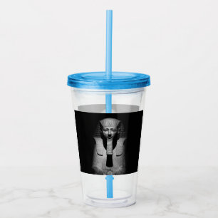 Vaso Acrílico Rey del faraón blanco y negro
