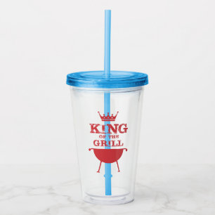 Vaso Acrílico Rey Del Grill, Rojo