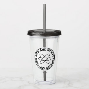 Vaso Acrílico Rick y Morty para siempre y siempre atómico Badge