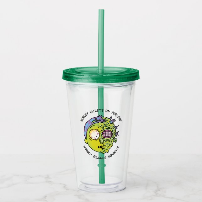 Vaso Acrílico RIQUEZA Y MORTY™| Cotización de vuelo estilizada (Anverso)