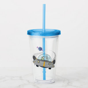 Vaso Acrílico RIQUEZA Y MORTY™ Desembarque En Barco Espacial