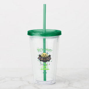 Vaso Acrílico RIQUEZA Y MORTY™ Gráfico ilustrado de vuelo es