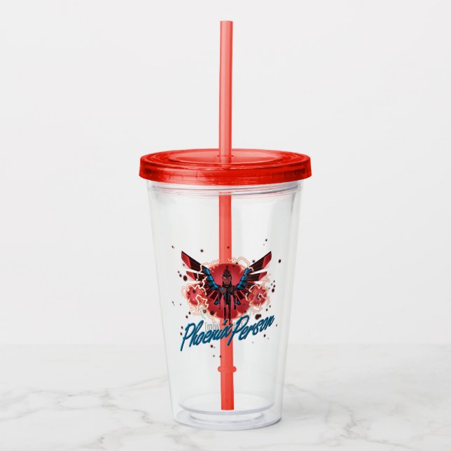 Vaso Acrílico RIQUEZA Y MORTY™| Persona Phoenix (Anverso)