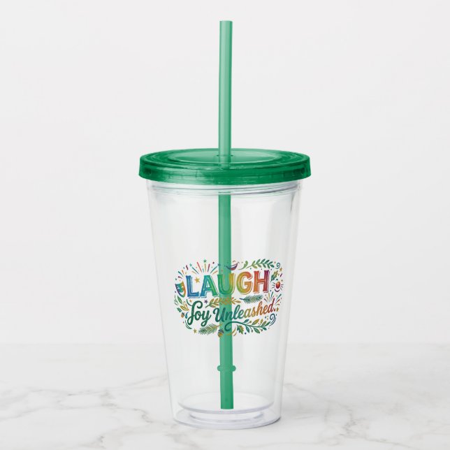 Vaso Acrílico Risa Alegría Desatada (Anverso)