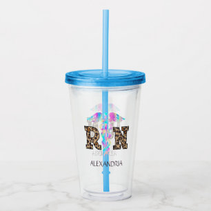 Vaso Acrílico "RN" en la impresión Leopard - Logotipo médico col