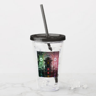 Vaso Acrílico Robot 1 humo negro tumbler acrílico