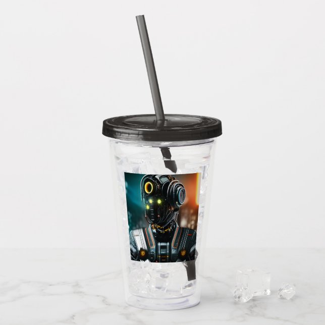Vaso Acrílico Robot 3 humo negro tumbler acrílico (Anverso (hielo))