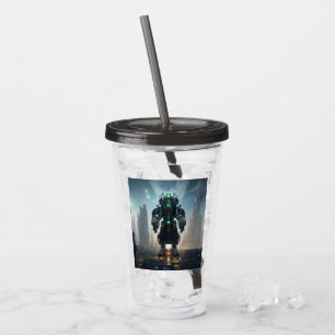 Vaso Acrílico Robot 4 humo negro tumbler acrílico
