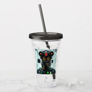 Vaso Acrílico Robot 5 humo negro tumbler acrílico
