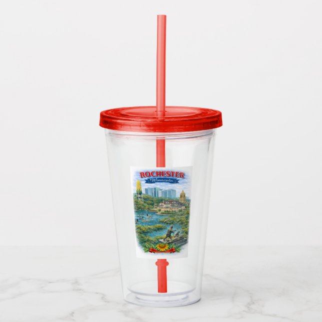 Vaso Acrílico Rochester MN Minnesota Landmarks Acrylic Tumbler (Anverso)