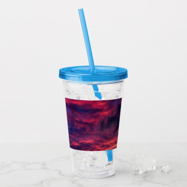 Vaso Acrílico rojo de agosto (Anverso (hielo))
