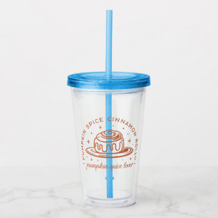 Vaso Acrílico Rollos de canela de calabaza y especias
