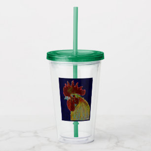 Vaso Acrílico Rooster: Cabeza estilo libre