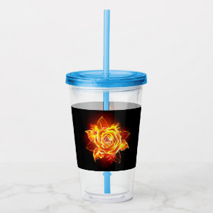 Vaso Acrílico Rosa de incendios en auge